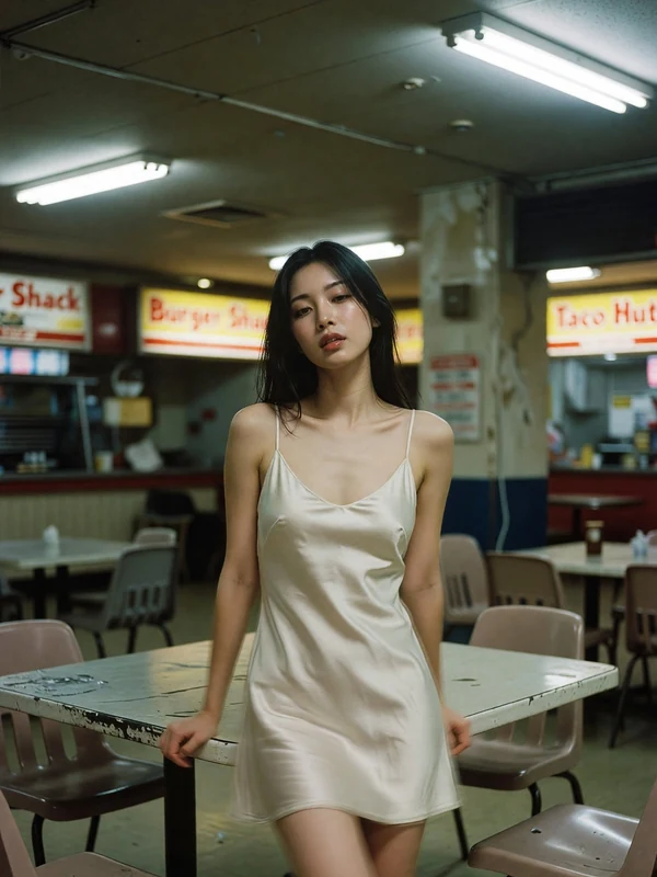 Evening portrait in a quiet diner
